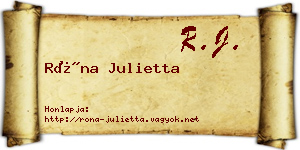 Róna Julietta névjegykártya